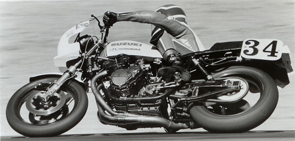 Aboard the Yoshimura Suzuki GS-1000 Superbike in 1981.